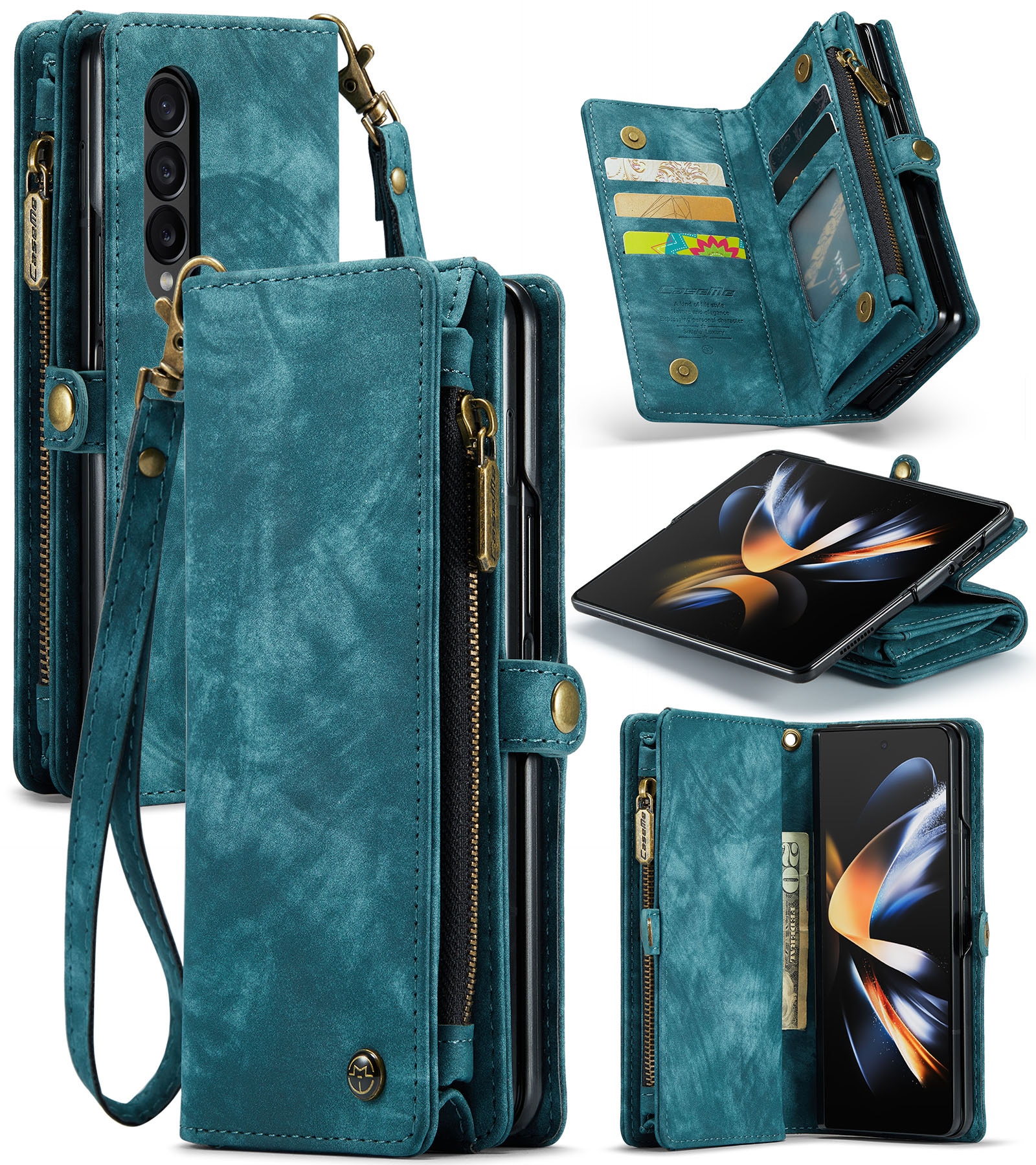 Cover portafoglio Multi-Slot Samsung Galaxy Z Fold 4 Blu