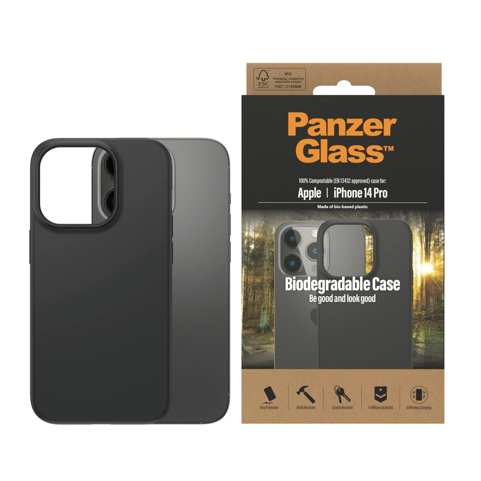 Biodegradable Cover iPhone 14 Pro nero