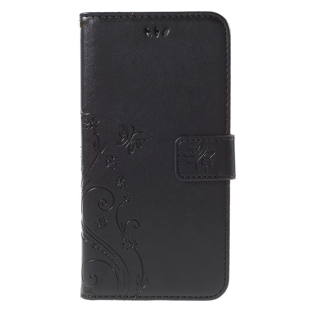 Custodia in pelle a farfalle per iPhone 6/6S, Nero