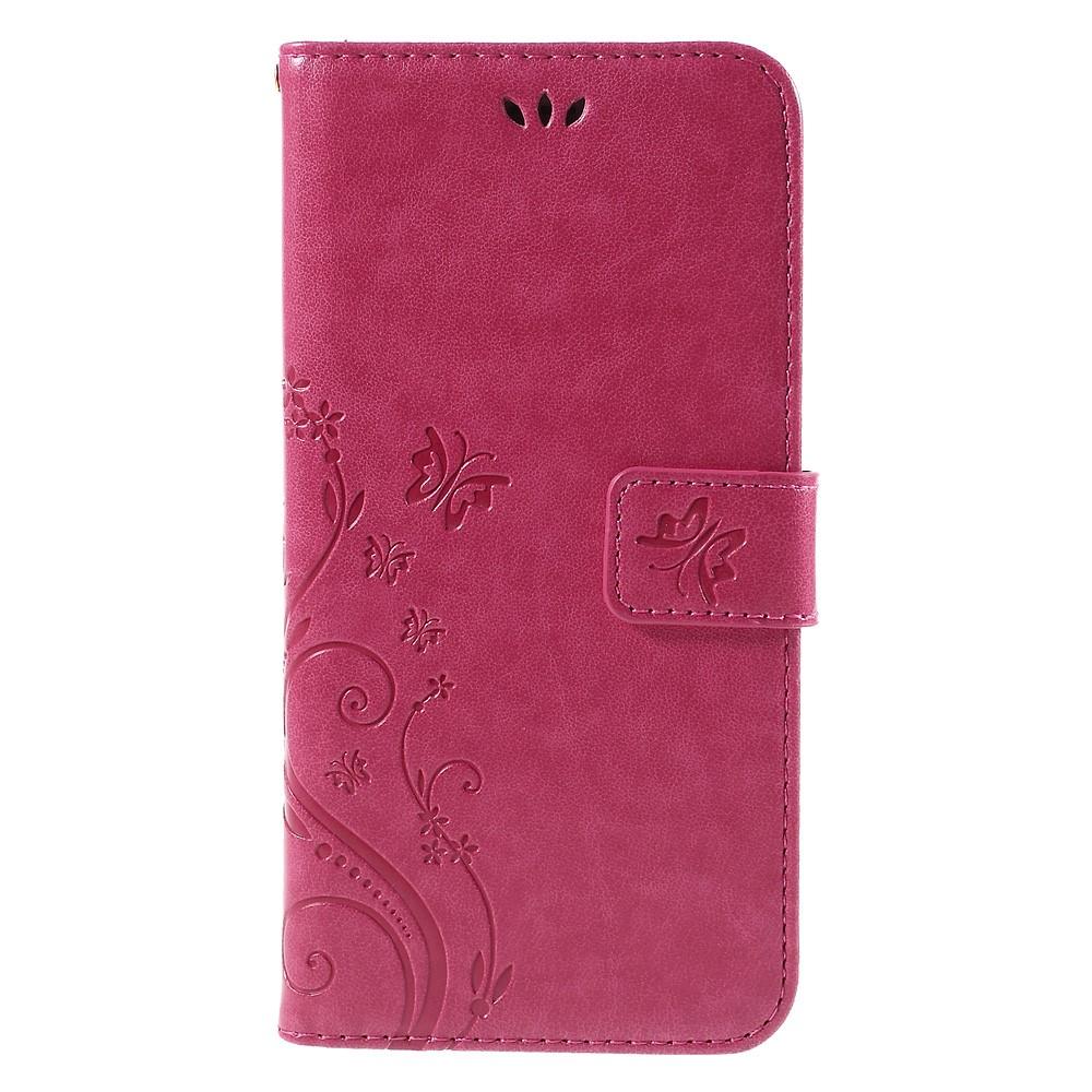 Custodia in pelle a farfalle per iPhone 6/6S, rosa