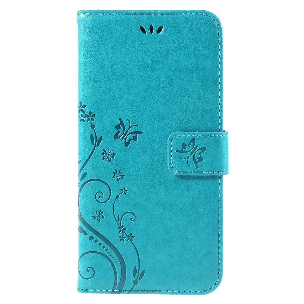 Custodia in pelle a farfalle per iPhone 6/6S, blu