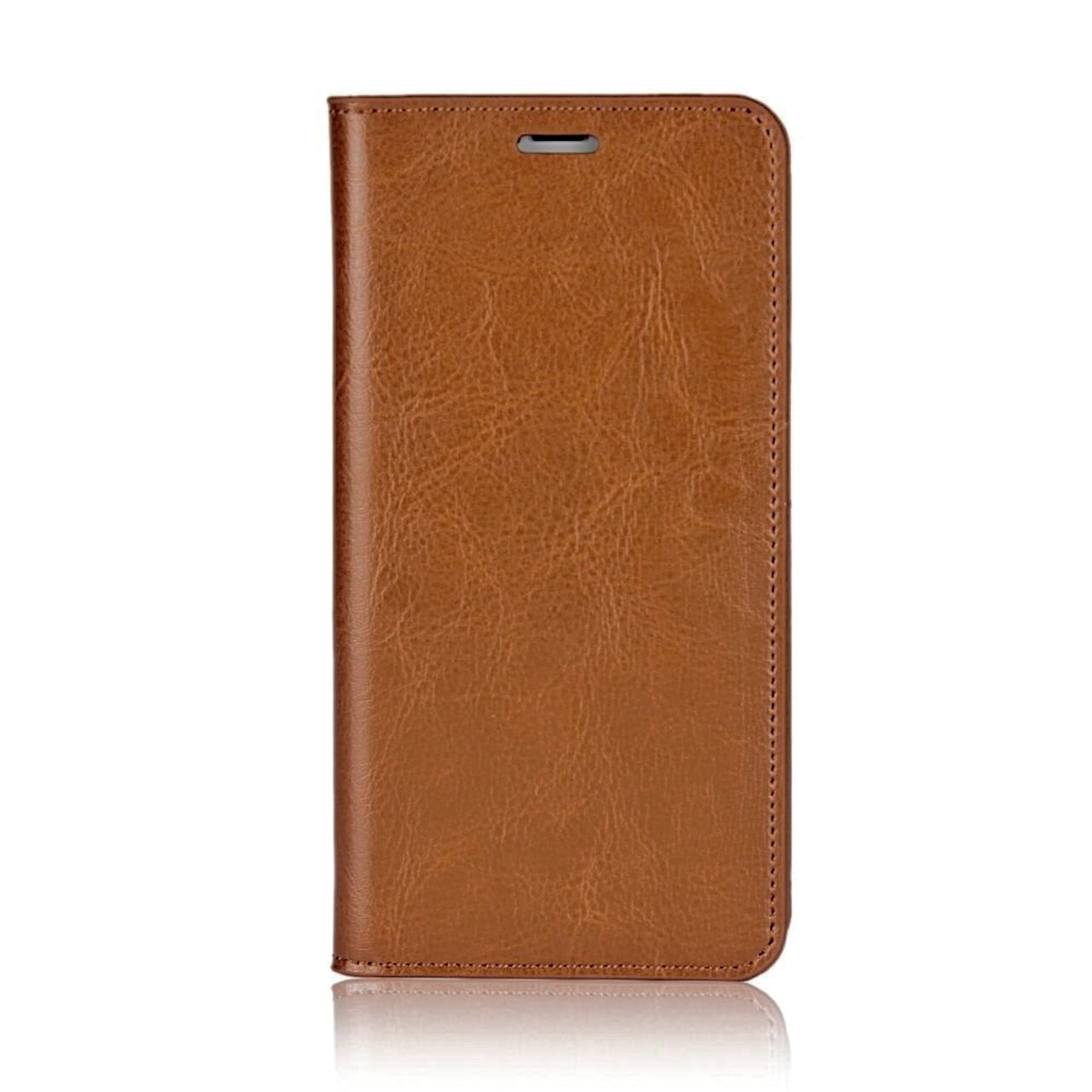 Cover Portafoglio in vera pelle iPhone X/XS Marrone