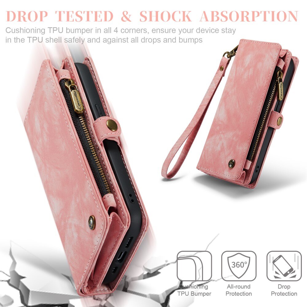 Cover portafoglio Multi-Slot iPhone Xr Rosa