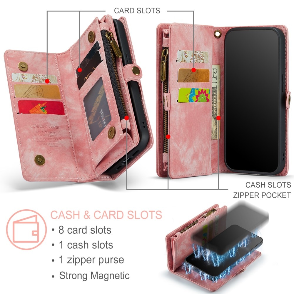Cover portafoglio Multi-Slot iPhone XR rosa