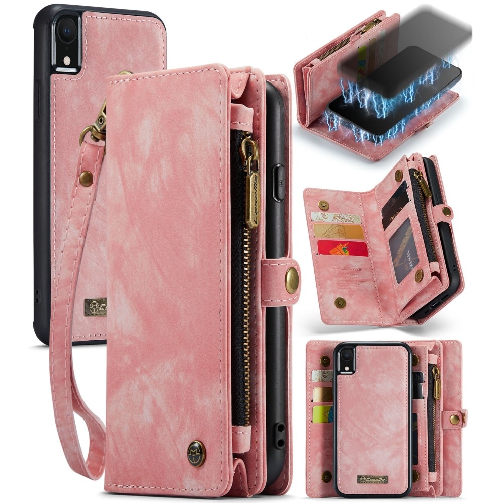 Cover portafoglio Multi-Slot iPhone XR rosa