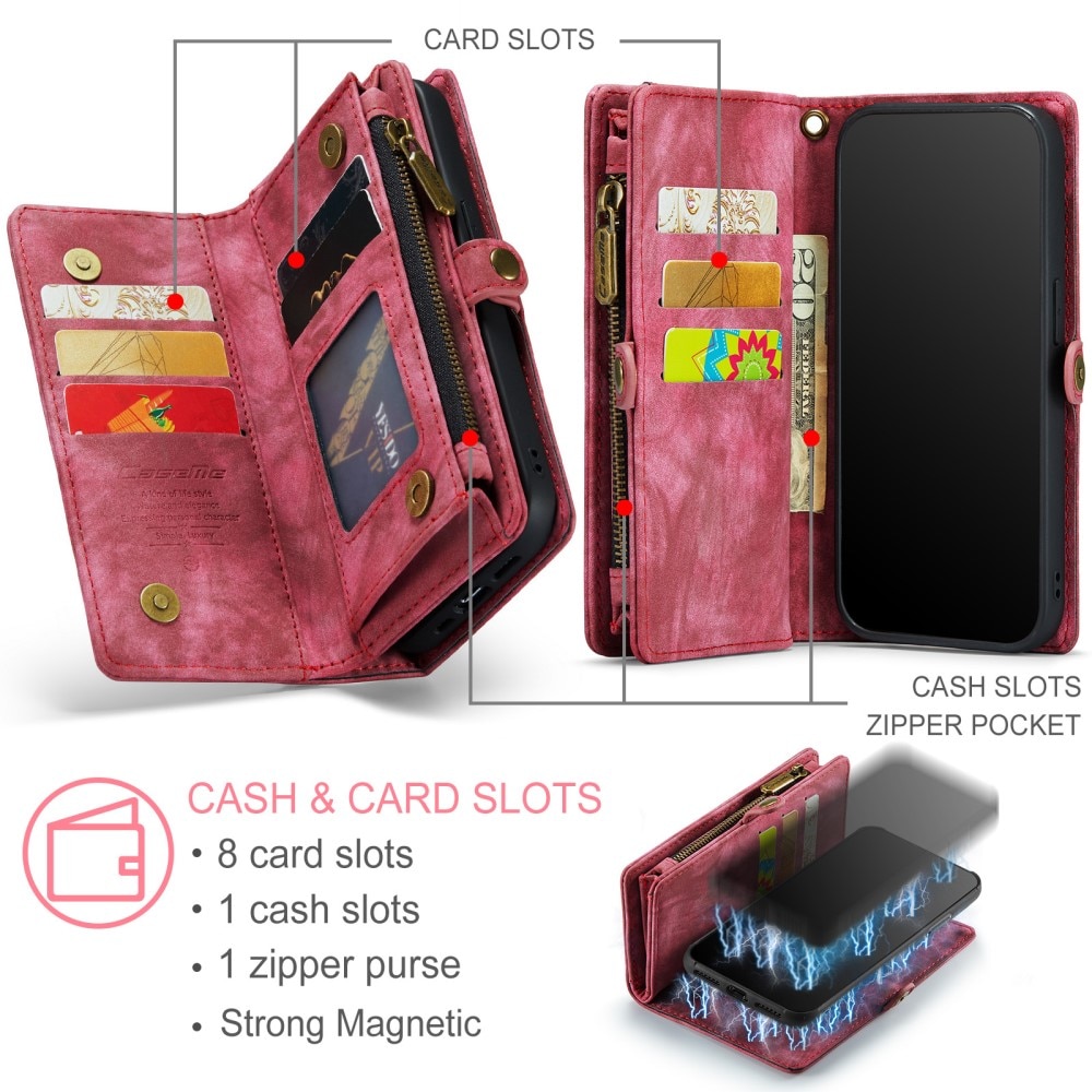 Cover portafoglio Multi-Slot iPhone Xs Max Rosso