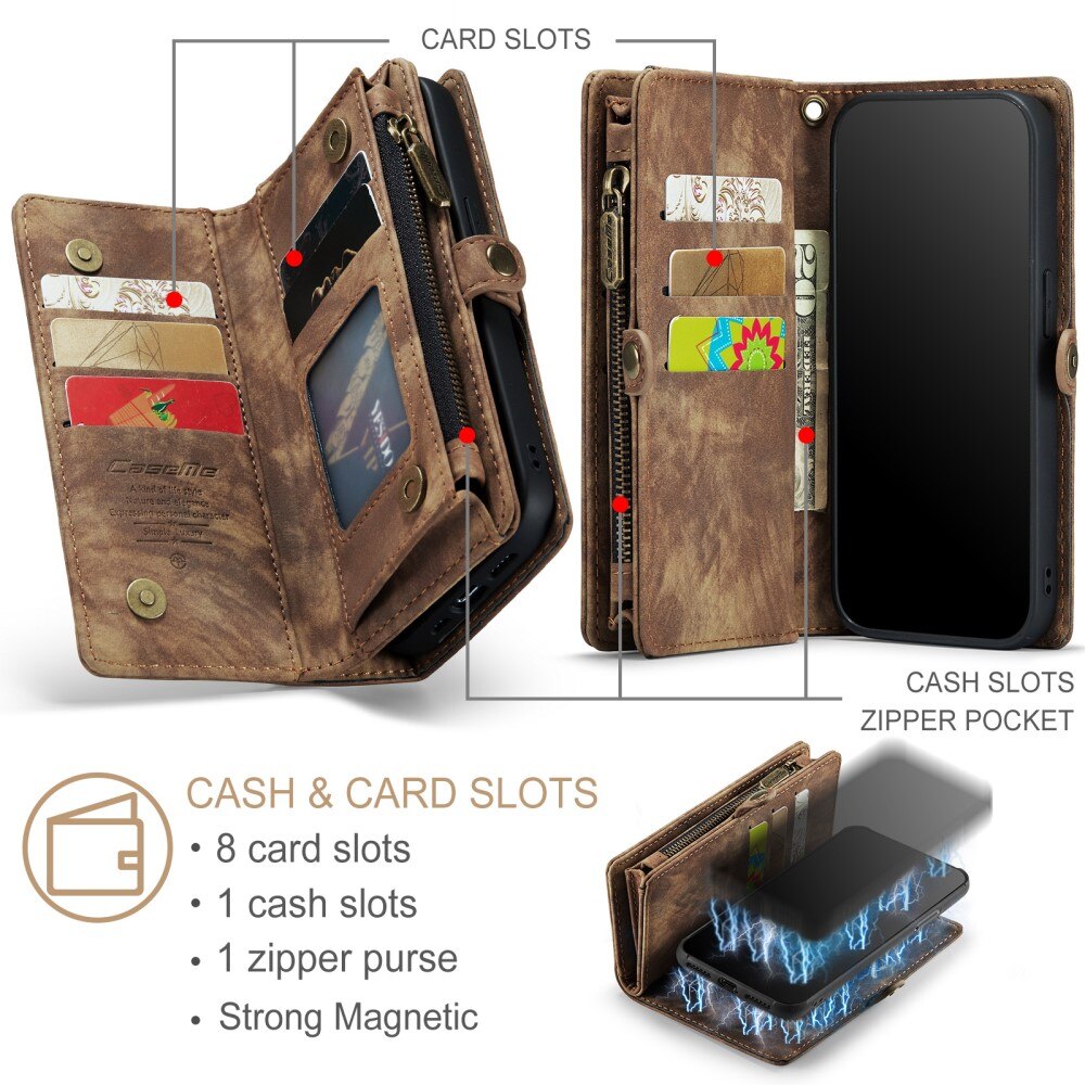 Cover portafoglio Multi-Slot iPhone Xs Max Marrone