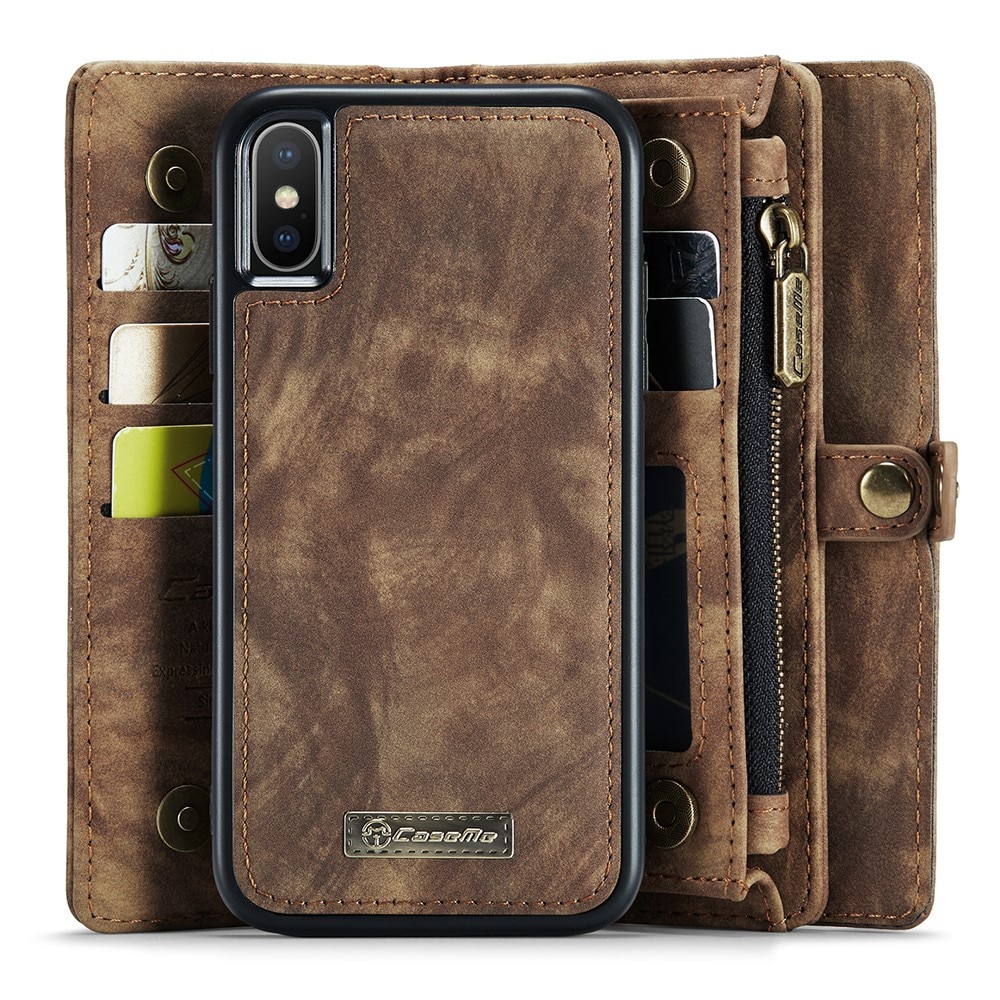 Cover portafoglio Multi-Slot iPhone Xs Max Marrone