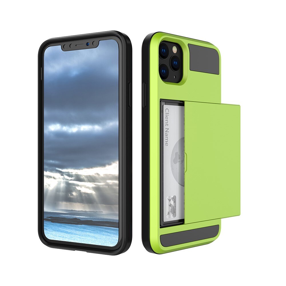 Cover portacarte iPhone 11 verde chiaro