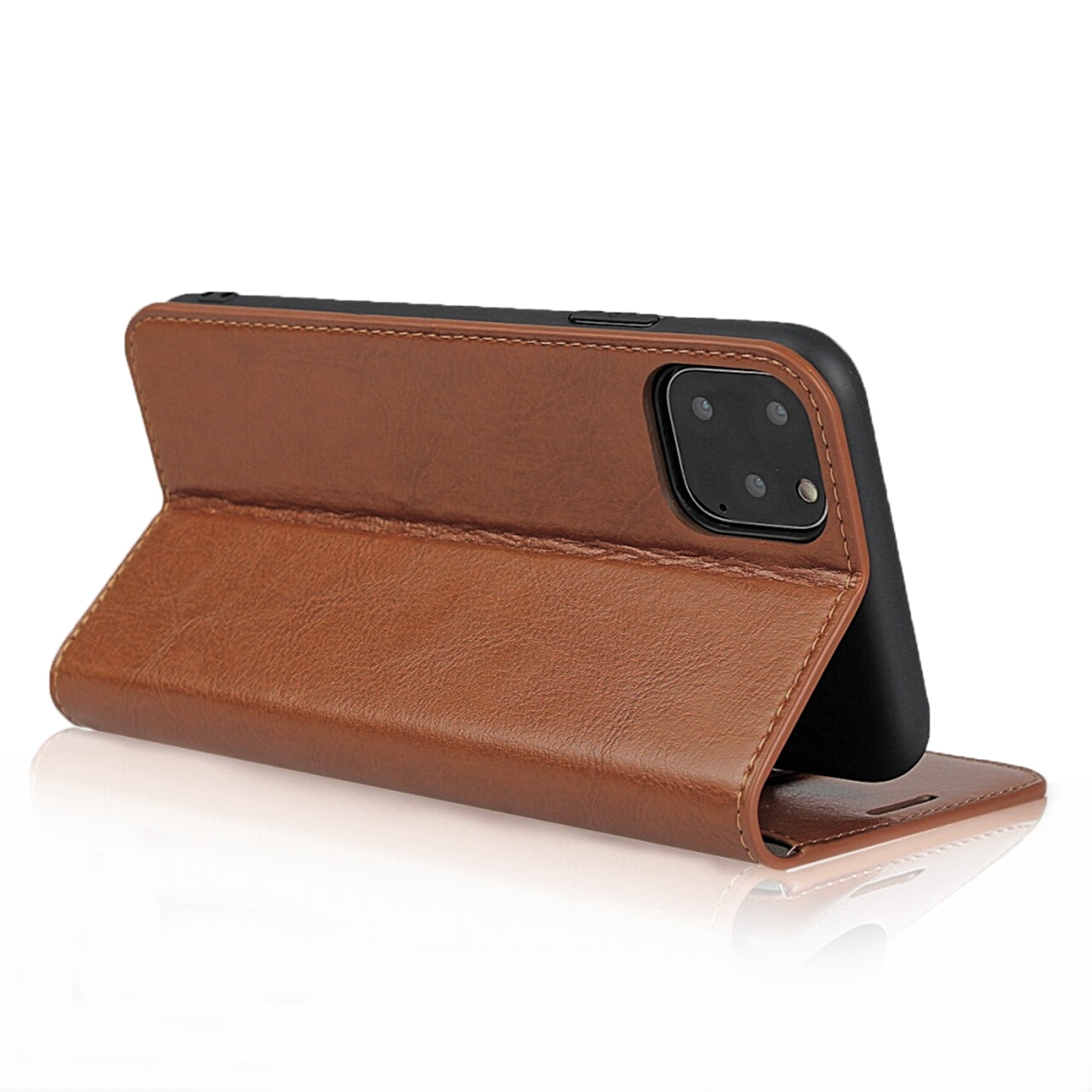 Cover Portafoglio in vera pelle iPhone 11 Pro marrone