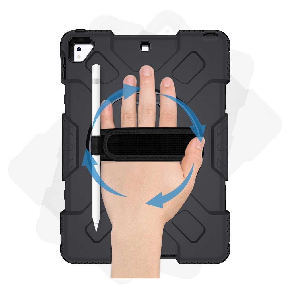 Custodia ibrida antiurto con tracolla iPad 9.7 6th Gen (2018) nero