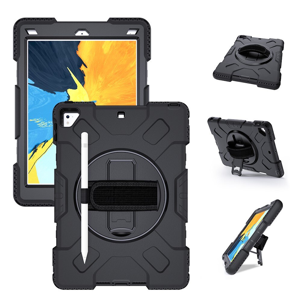 Custodia ibrida antiurto con tracolla iPad Air 2 9.7 (2014) nero