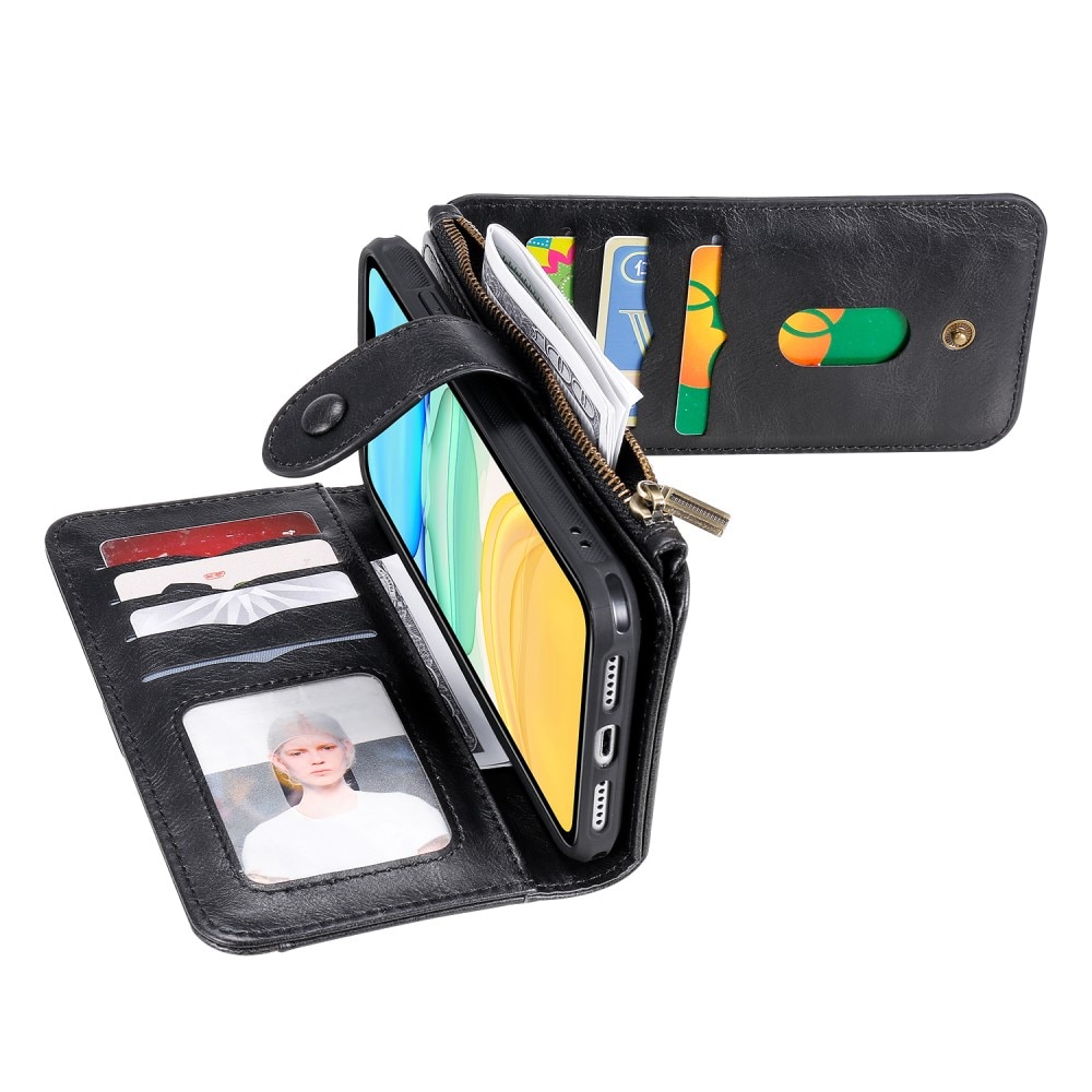 Magnet Leather Multi Wallet iPhone 11 nero