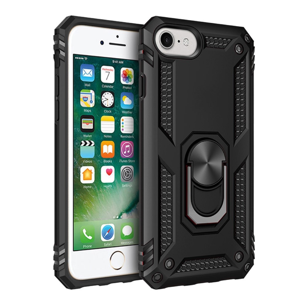 Cover ibride con anello iPhone 7 nero