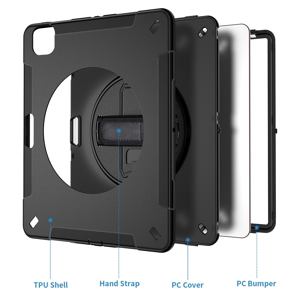 Custodia ibrida antiurto con tracolla iPad Pro 12.9 3rd Gen (2018) nero