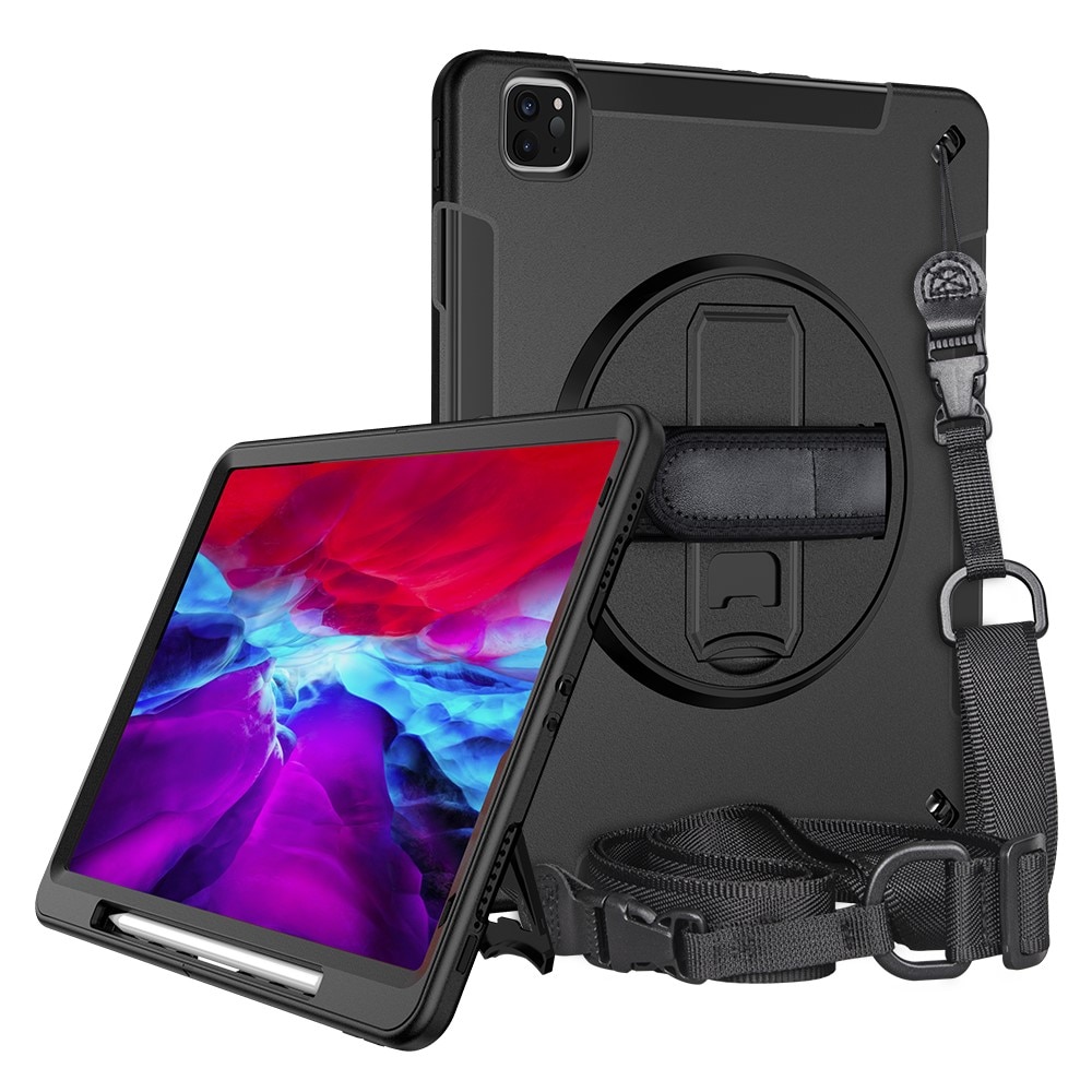 Custodia ibrida antiurto con tracolla iPad Pro 12.9 3rd Gen (2018) nero