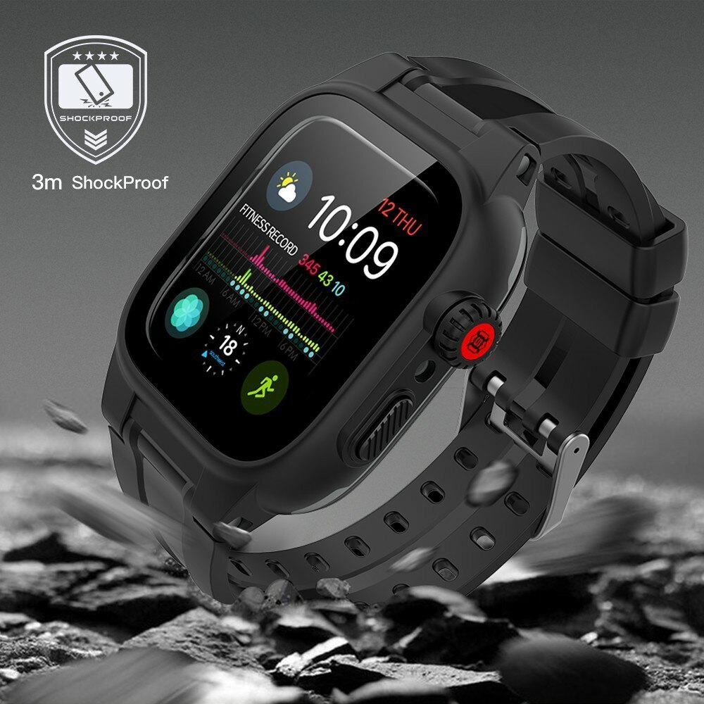 Cover Impermeabile con Cinturino in silicone Apple Watch 44mm nero