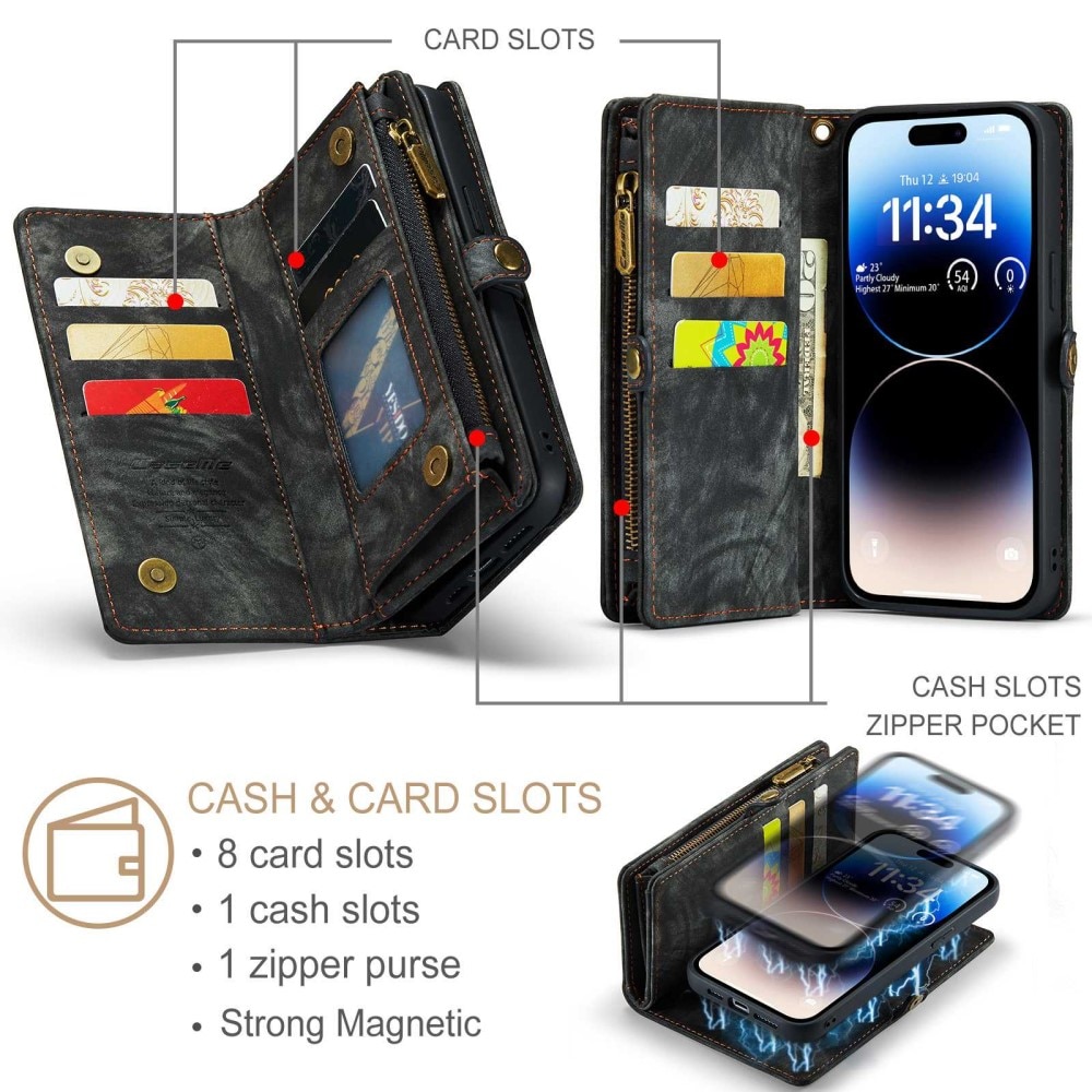 Cover portafoglio Multi-Slot iPhone 12 Pro Max Grigio