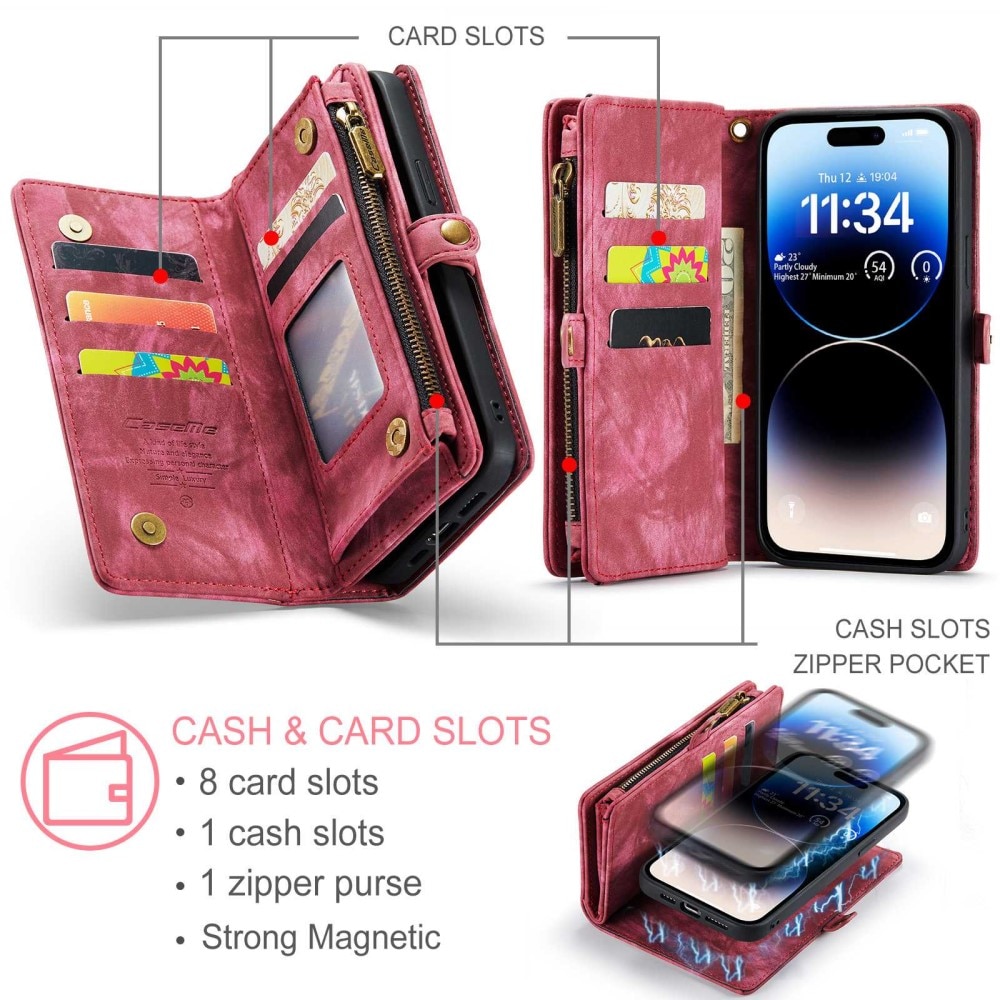 Cover portafoglio Multi-Slot iPhone 12 Pro Max Rosso