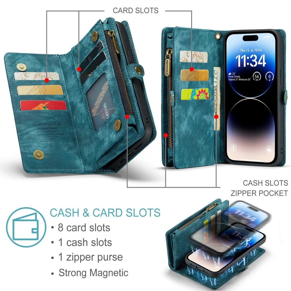 Cover portafoglio Multi-Slot iPhone 12 Pro Max Blu