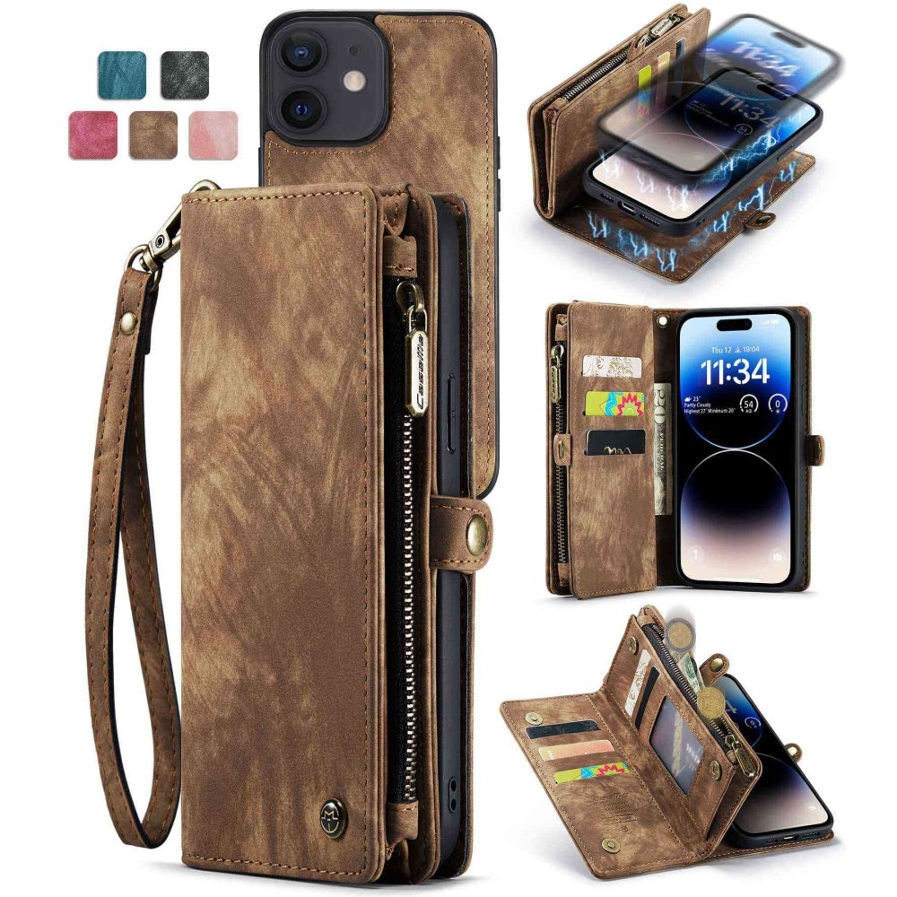 Cover portafoglio Multi-Slot iPhone 12/12 Pro Marrone