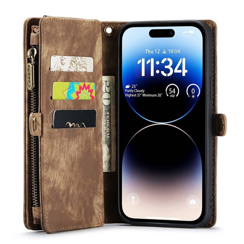 Cover portafoglio Multi-Slot iPhone 12/12 Pro Marrone