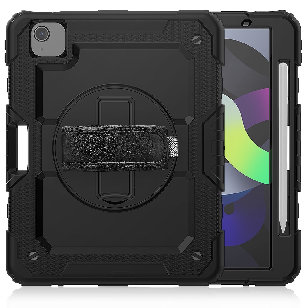 Full Protection Custodia ibrida antiurto con tracolla iPad Air 10.9 4th Gen (2020) nero