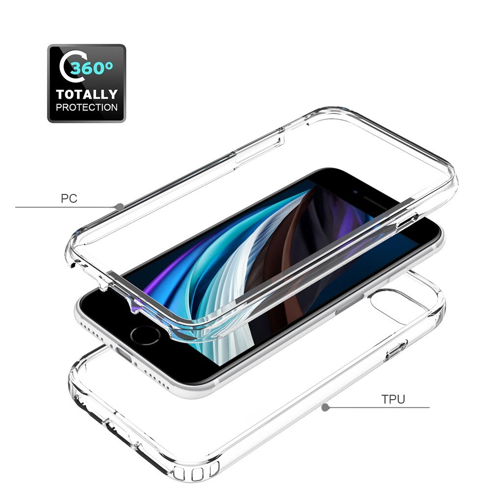 Cover protezione totale iPhone 8 trasparente