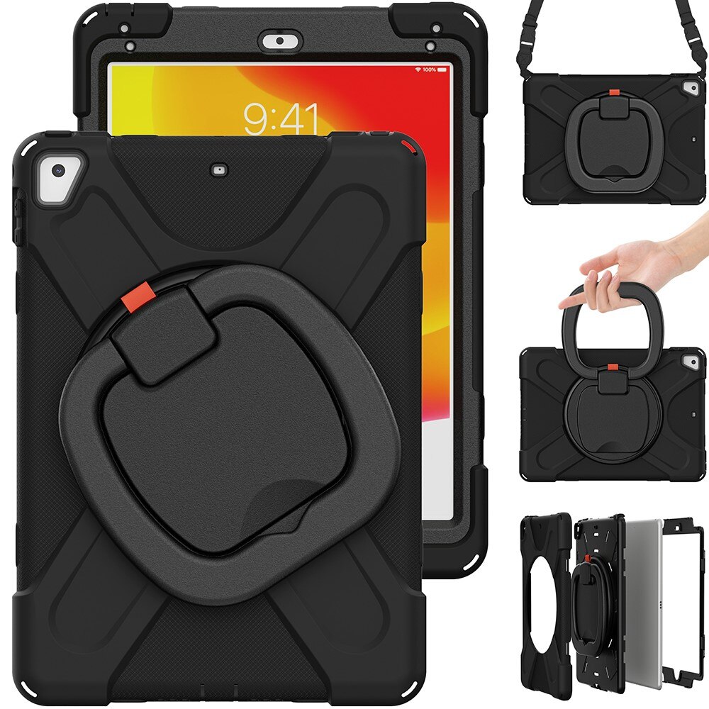 Cover ibrida con supporto e tracolla iPad 9.7 6th Gen (2018) nero