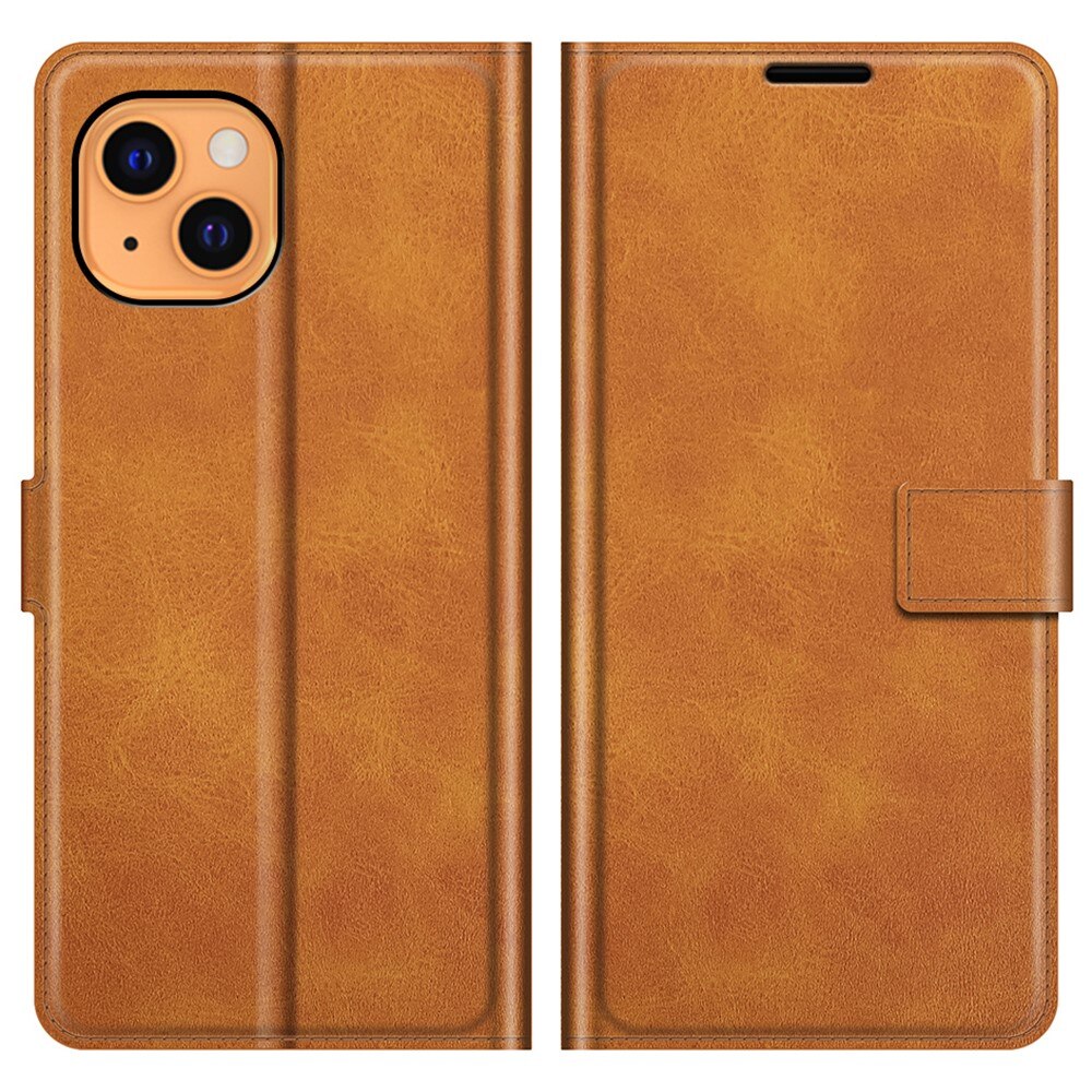 Cover portafoglio Leather Wallet iPhone 13 Mini Cognac