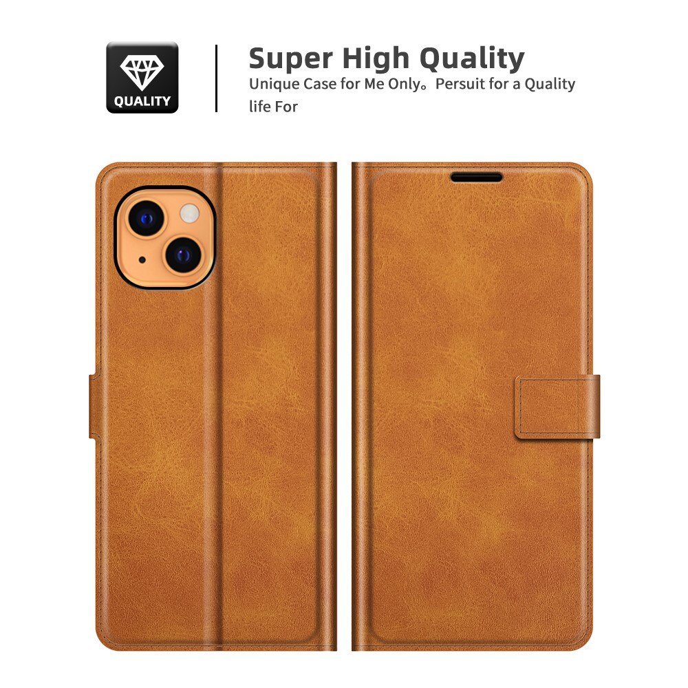 Cover portafoglio Leather Wallet iPhone 13 Mini Cognac