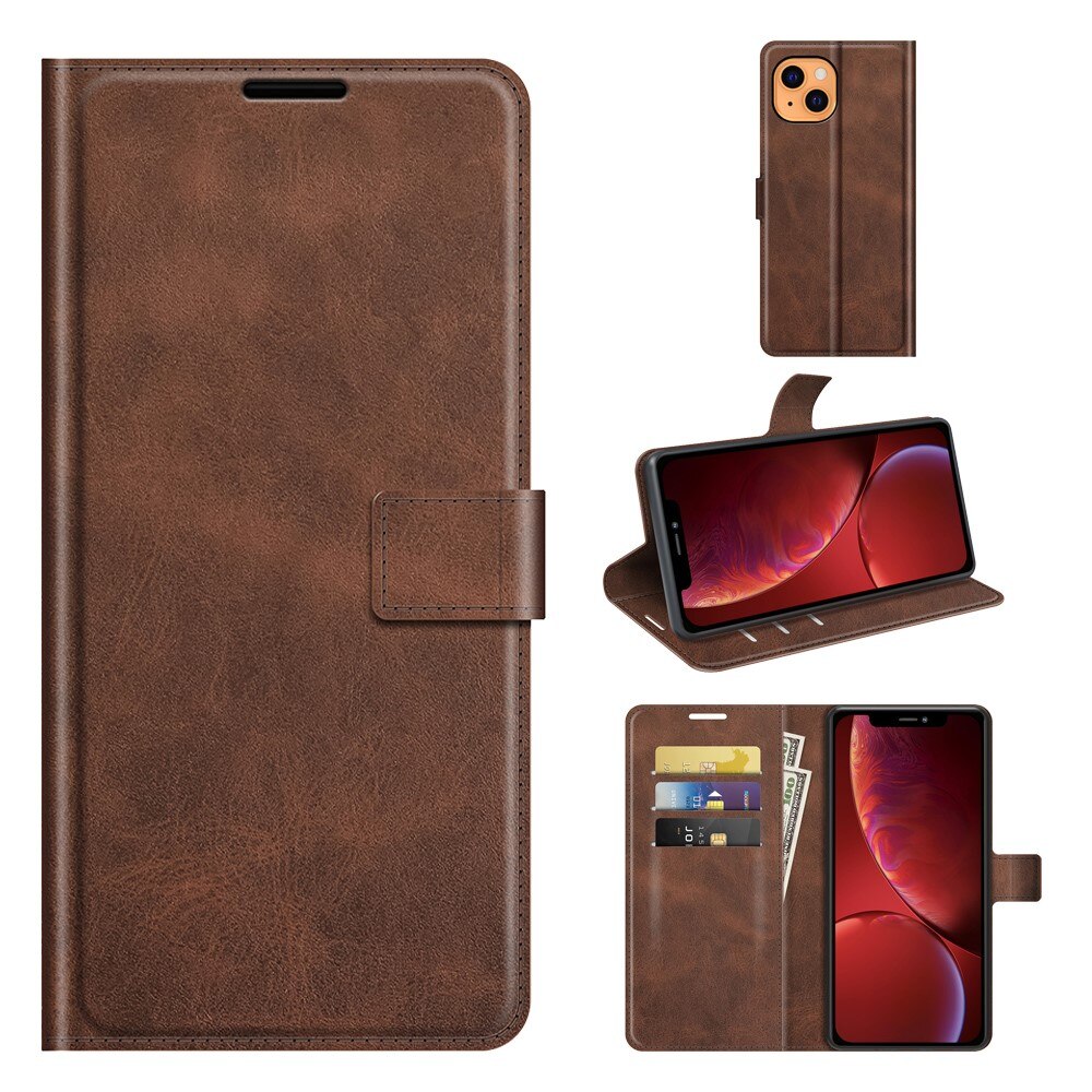 Cover portafoglio Leather Wallet iPhone 13 Mini Brown