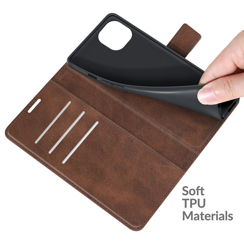 Cover portafoglio Leather Wallet iPhone 13 Mini Brown