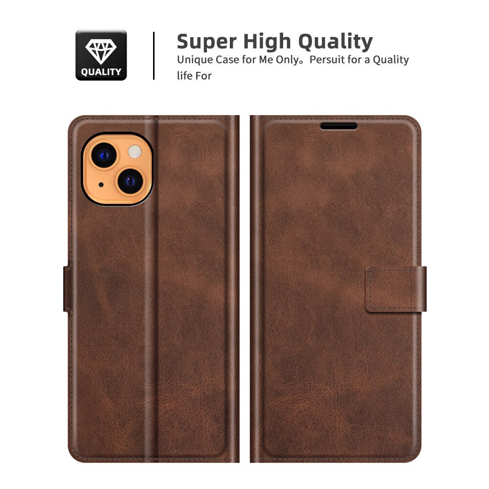 Cover portafoglio Leather Wallet iPhone 13 Mini Brown