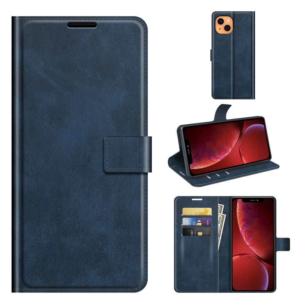 Cover portafoglio Leather Wallet iPhone 13 Blue