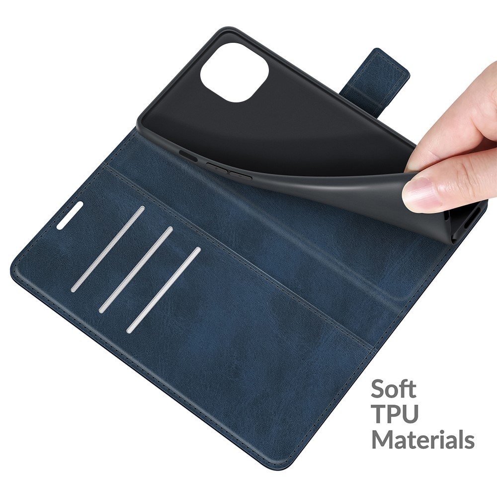 Cover portafoglio Leather Wallet iPhone 13 Blue