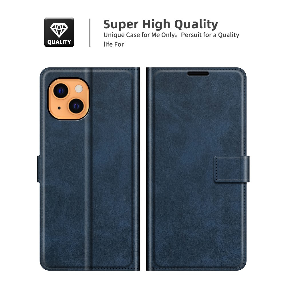 Cover portafoglio Leather Wallet iPhone 13 Blue