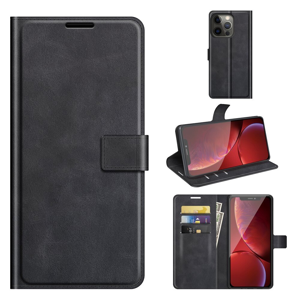 Cover portafoglio Leather Wallet iPhone 13 Pro Max Black