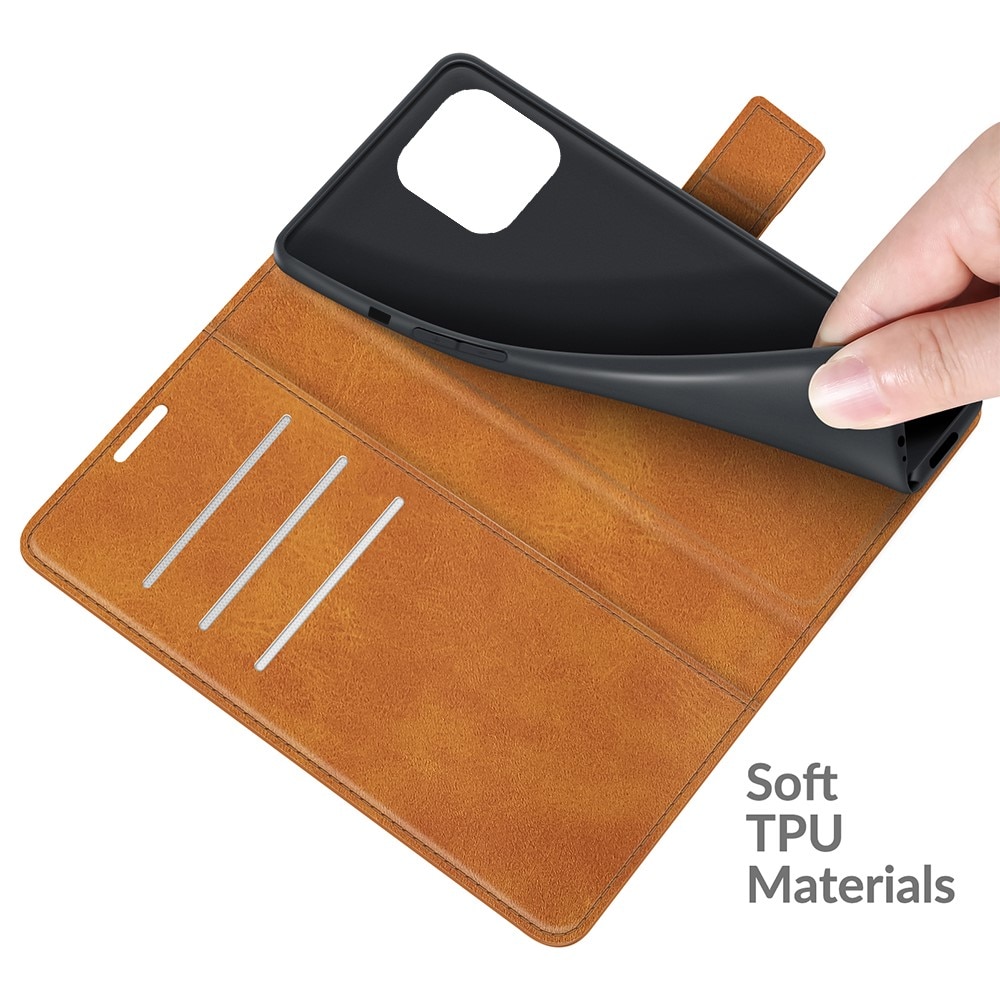 Cover portafoglio Leather Wallet iPhone 13 Pro Max Cognac