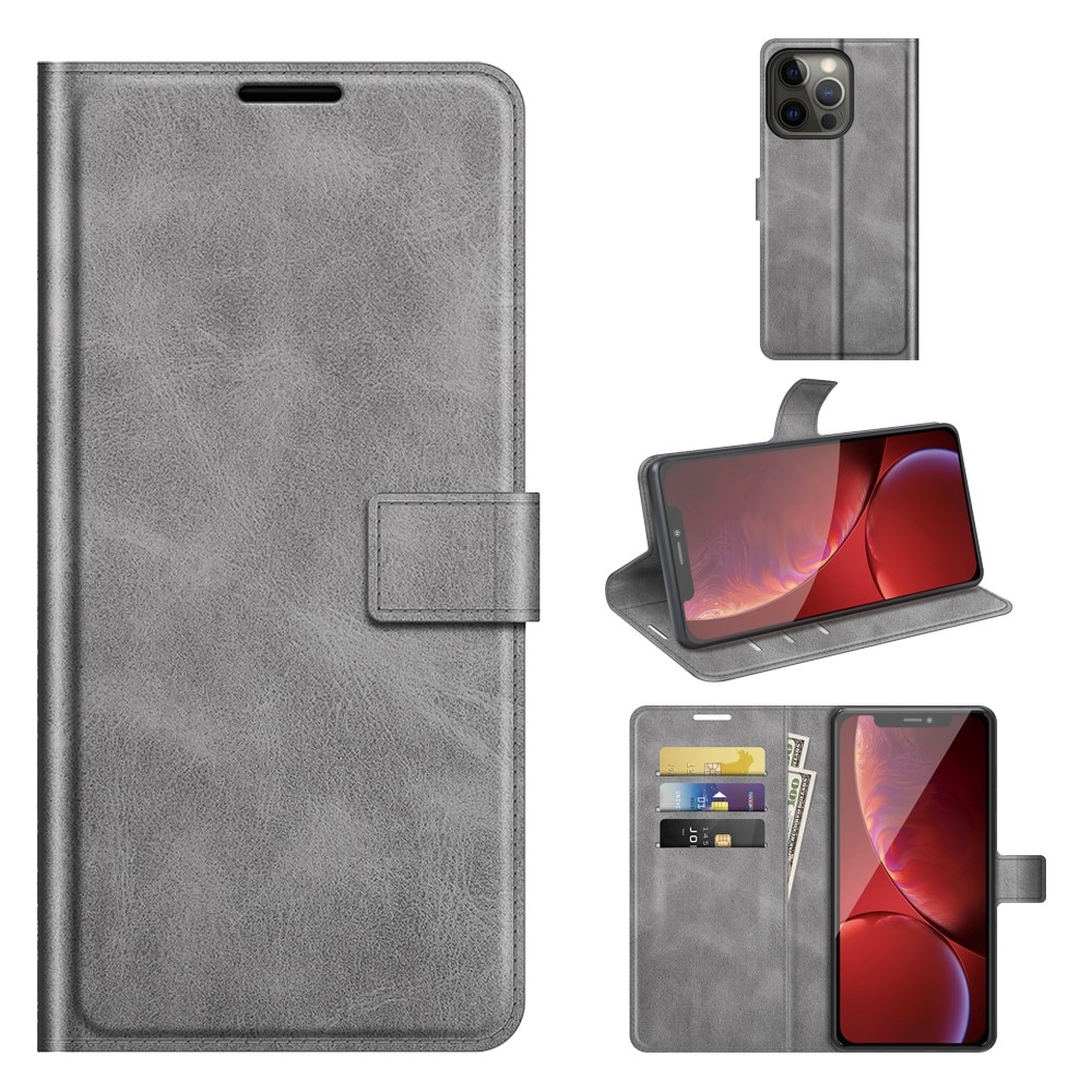 Cover portafoglio Leather Wallet iPhone 13 Pro Max Grey
