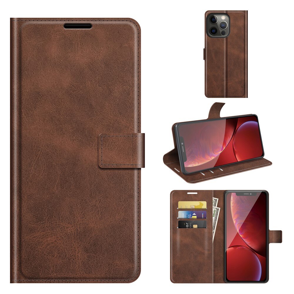 Cover portafoglio Leather Wallet iPhone 13 Pro Max Brown