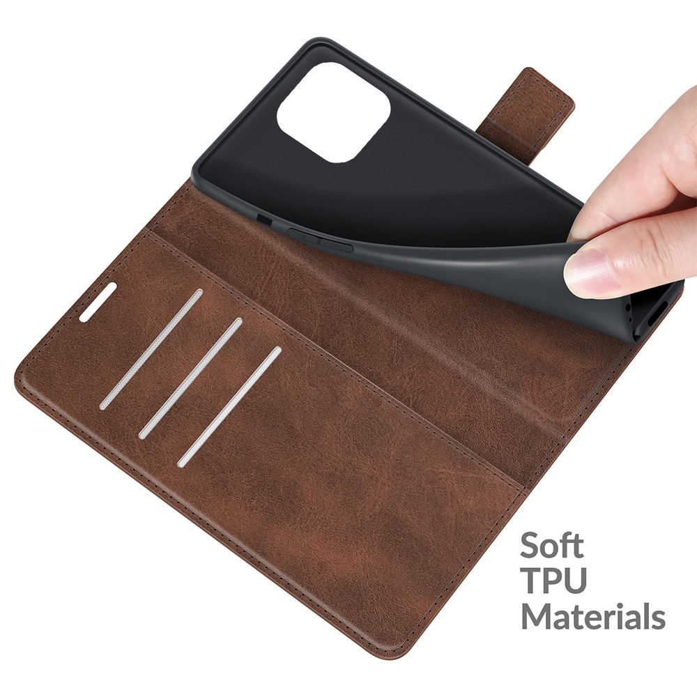 Cover portafoglio Leather Wallet iPhone 13 Pro Max Brown