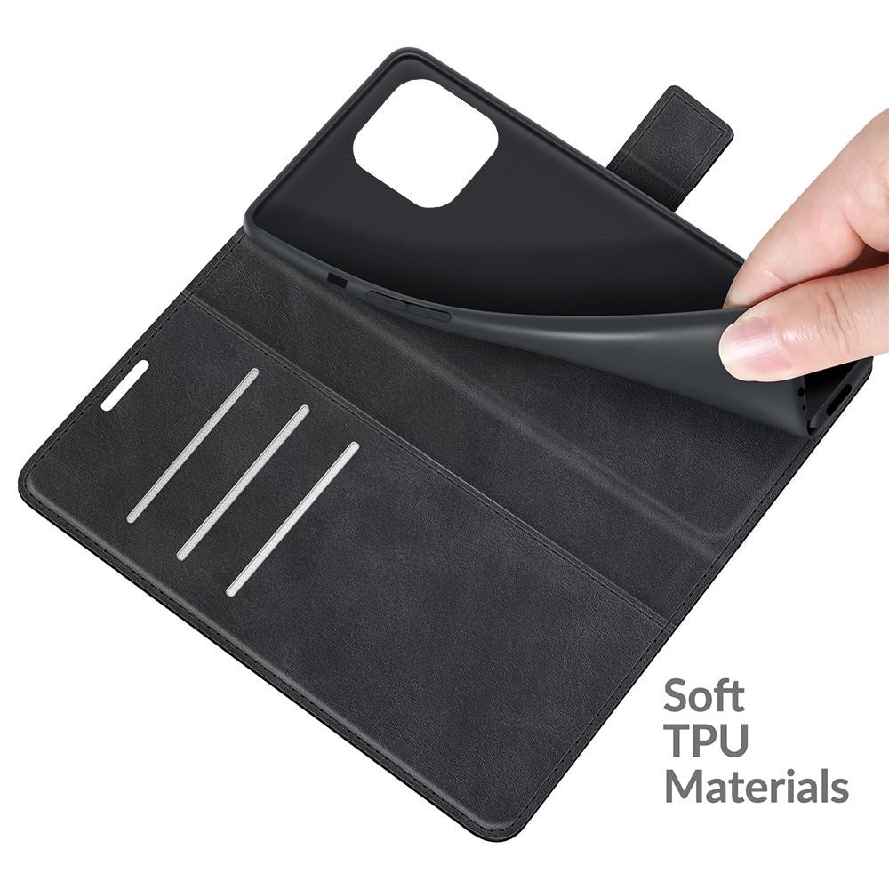 Cover portafoglio Leather Wallet iPhone 13 Pro Black