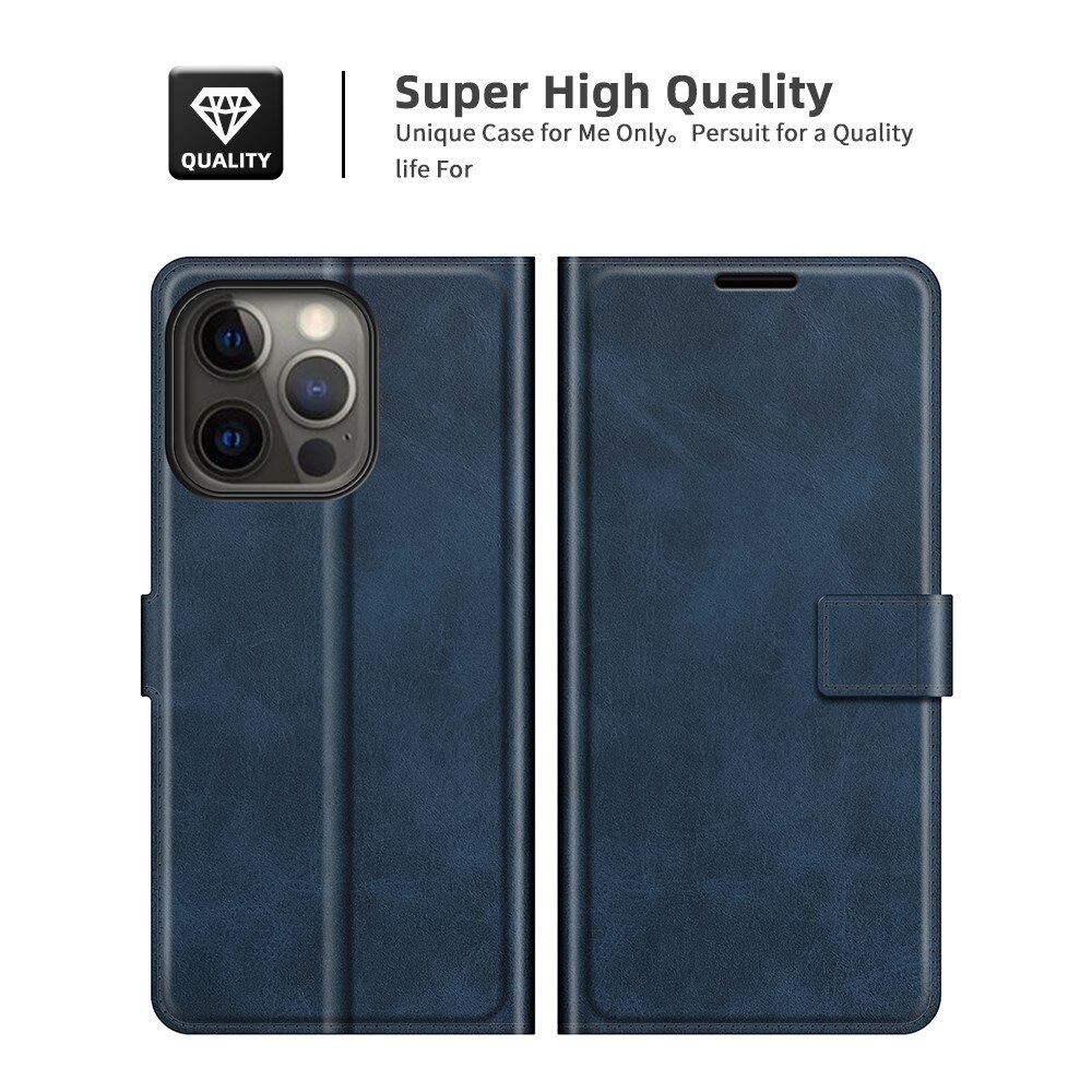 Cover portafoglio Leather Wallet iPhone 13 Pro Blue