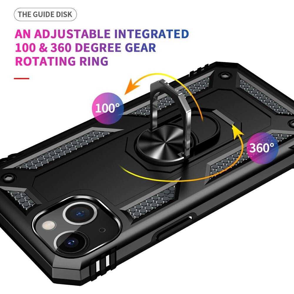 Cover ibride con anello iPhone 13 Nero