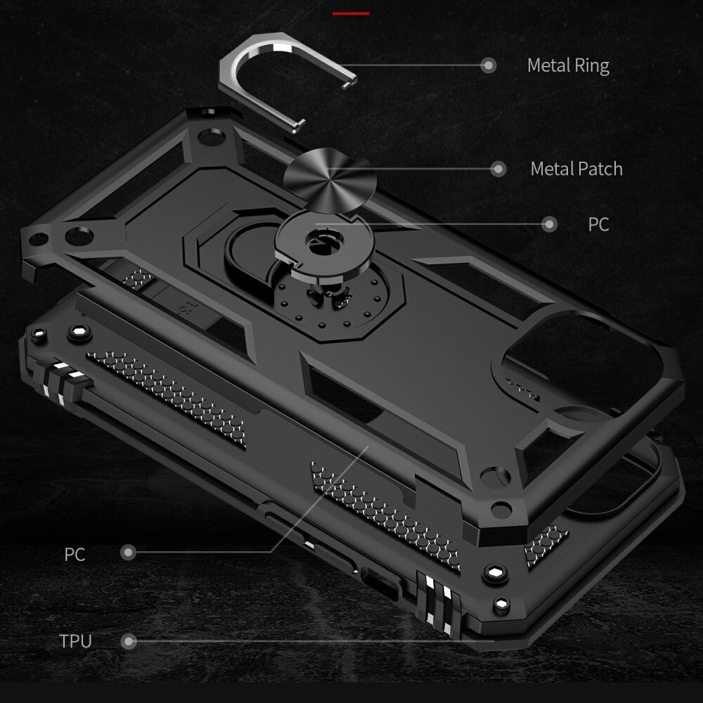 Cover ibride con anello iPhone 13 Nero
