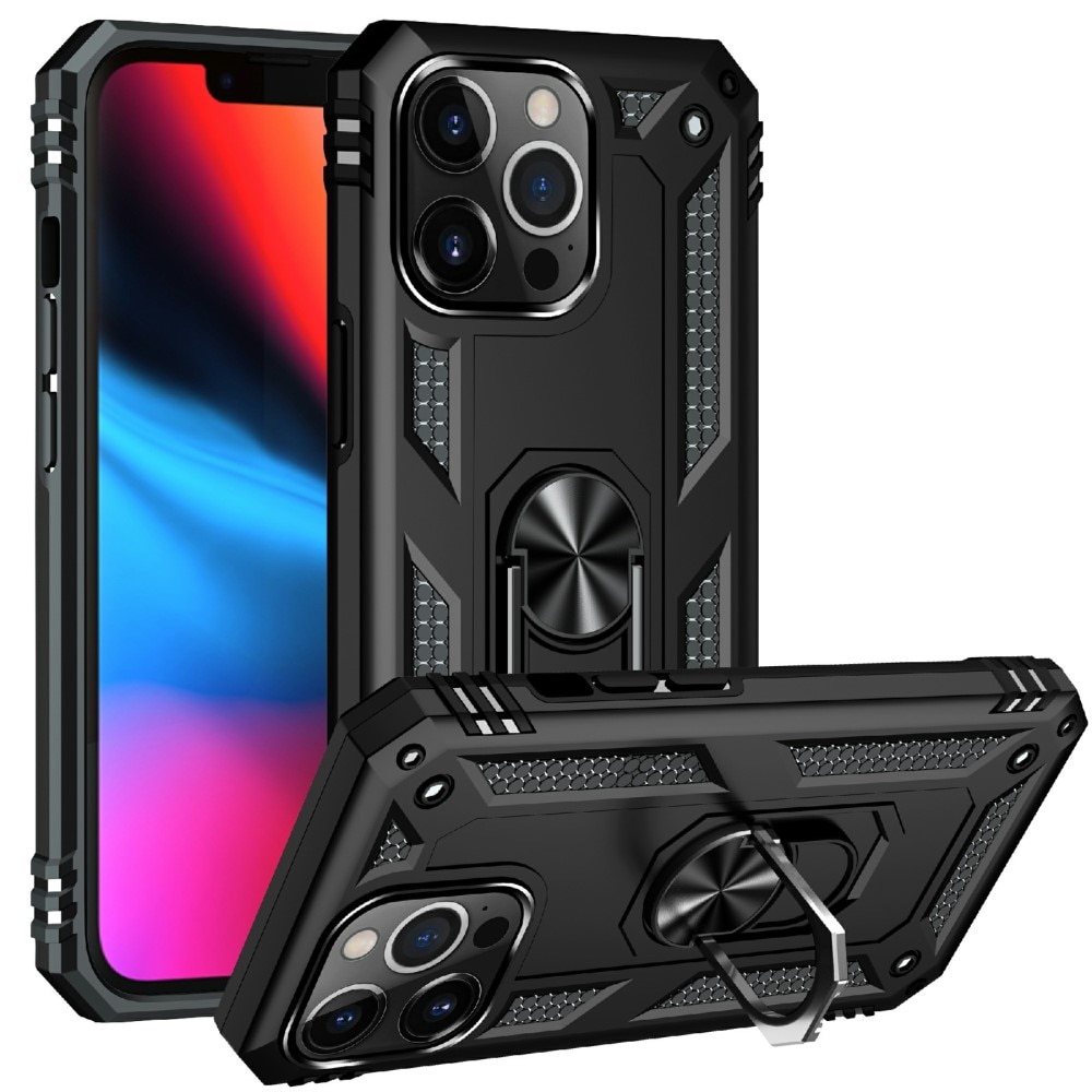 Cover ibride con anello iPhone 13 Pro Max Nero