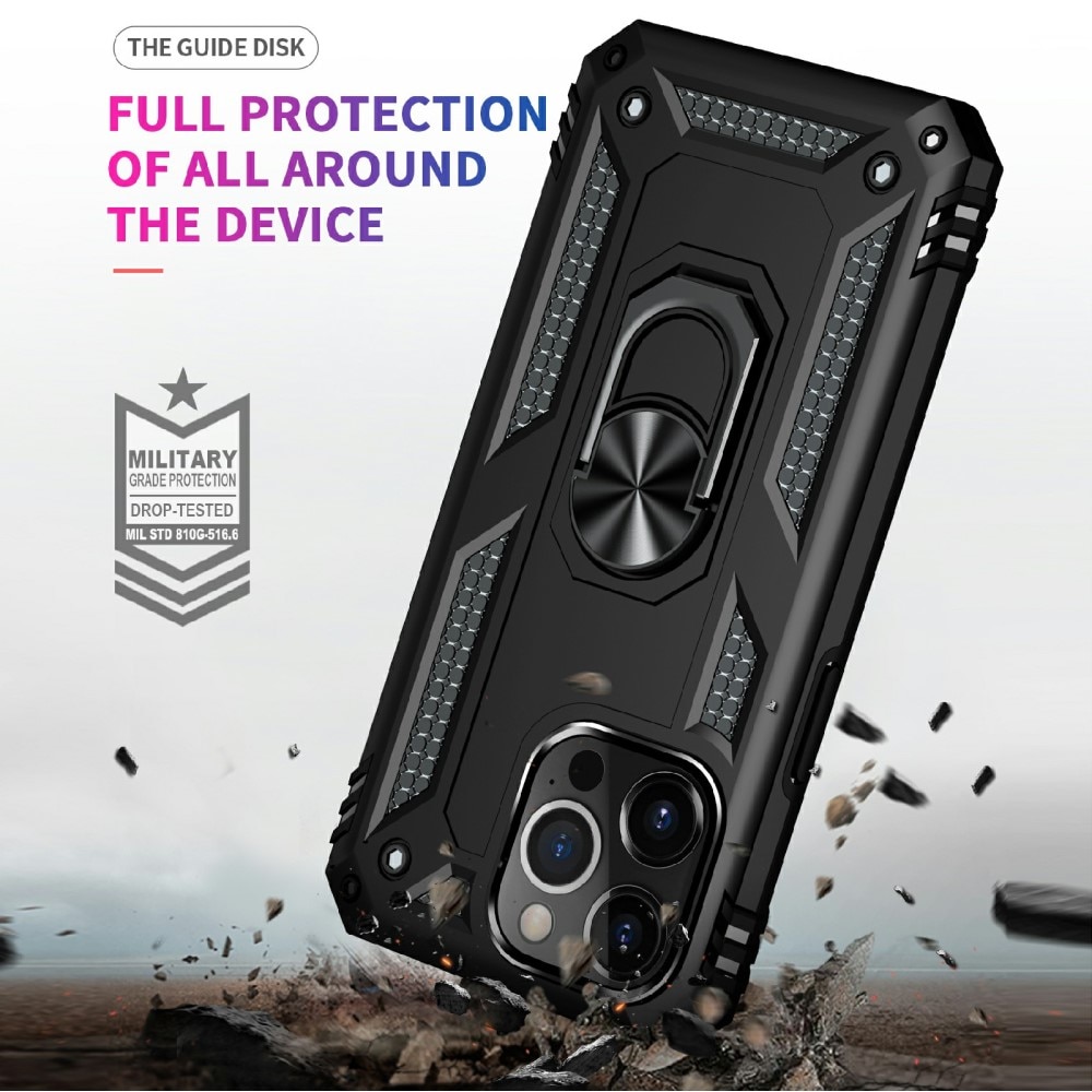 Cover ibride con anello iPhone 13 Pro Nero