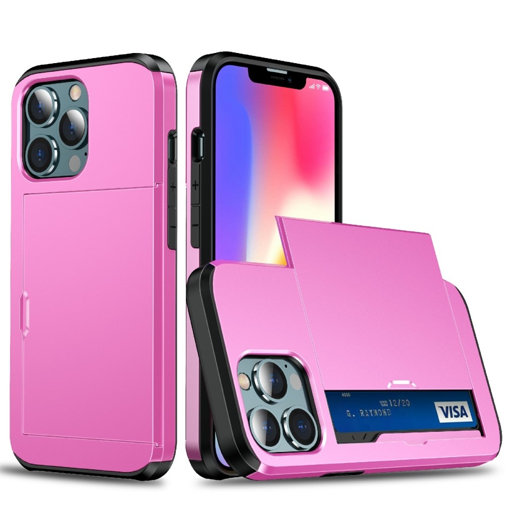 Cover portacarte iPhone 13 Pro rosa