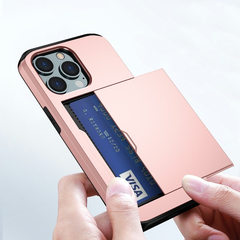 Cover portacarte iPhone 13 Pro rosa